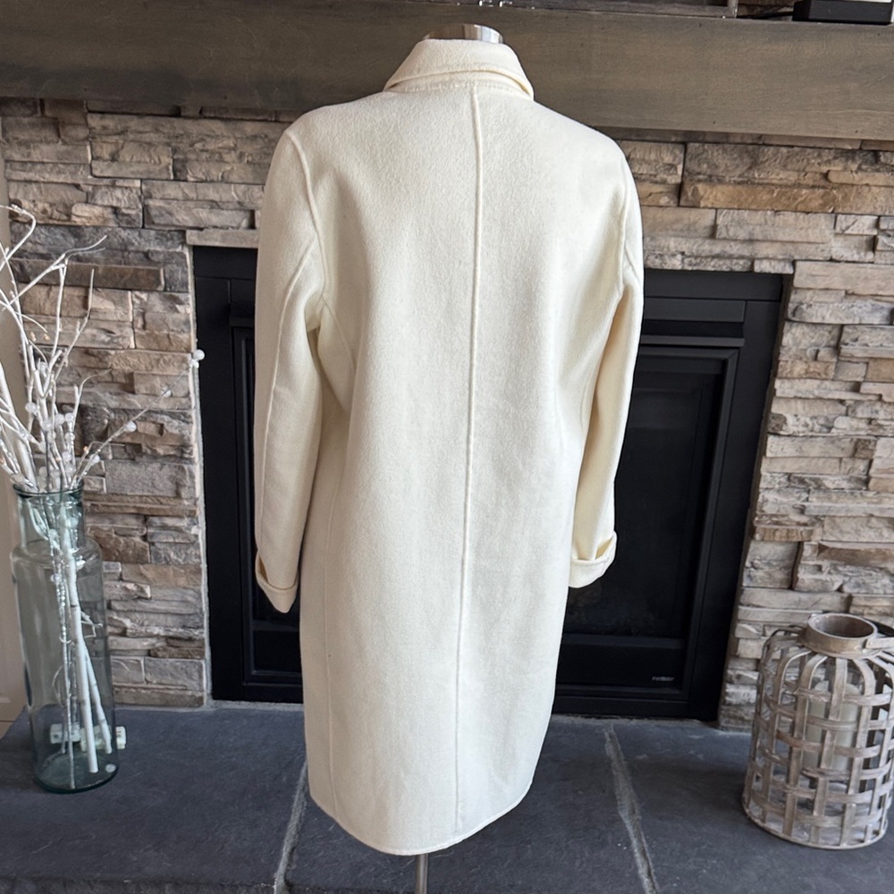 GAP Women's Cream Wool Trench Coat - Picture 6 of 13